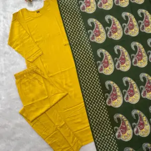 Rayon Kurti Pant Dupatta Set