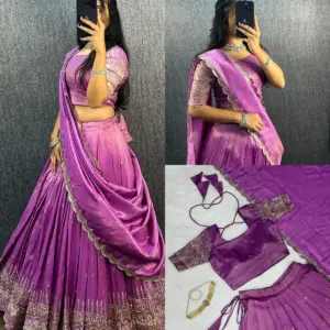 Authentic Tissue Silk Lehenga Choli Set