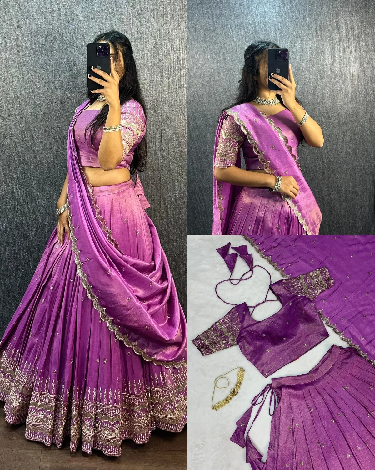 Authentic Tissue Silk Lehenga Choli Set