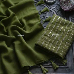Elegant George Saree with Matching Blouse