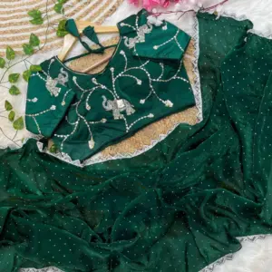Satin Silk Saree with Blouse