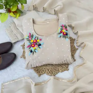 Presenting By New Party Wear L@@K Pure Viscos Mul Chanderi Cotton A Line pattern P@nt With Dup