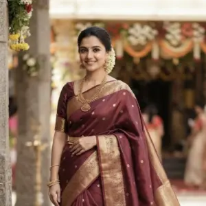 Bridal Silk Saree with Rich Pallu and Blouse