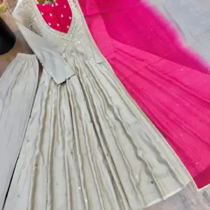 Roman Silk Anarkali Set