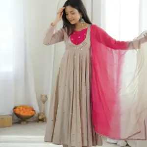 Roman Silk Anarkali Set