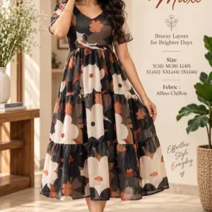 Alfino Chiffon Floral Maxi Dress