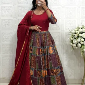 Vichitra Silk Gown