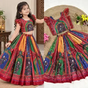 Chinon Silk Lehenga Choli for Kids