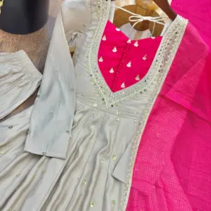 Roman Silk Anarkali Set