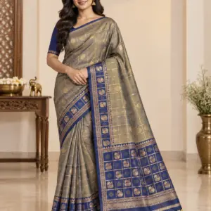 Soft Silk Saree with Blouse – Design 4