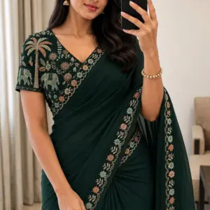 Georgette Embroidered Saree – Design 2