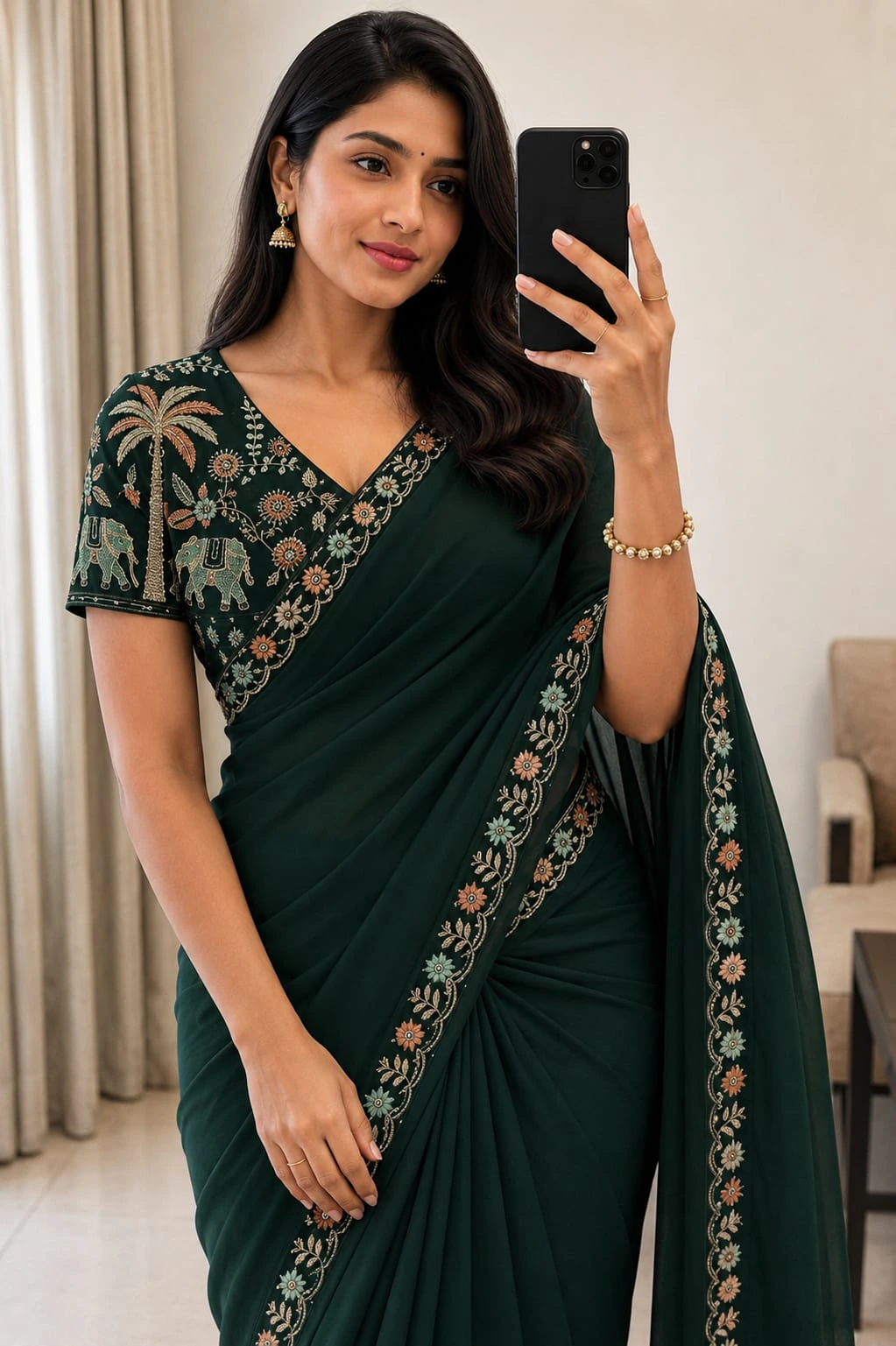 Georgette Embroidered Saree – Design 2