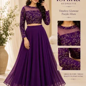 Georgette Embroidered Lehenga Set