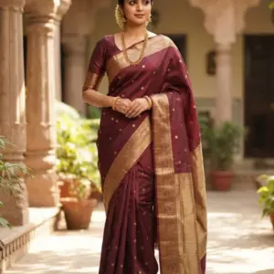 Bridal Silk Saree with Rich Pallu and Blouse