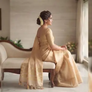 Gold Tissue Saree with Blouse