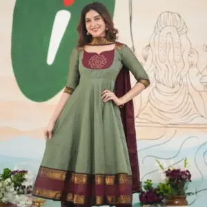 Jacquard Silk Anarkali Suit
