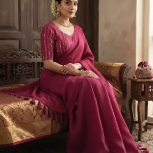 Elegant George Saree with Matching Blouse