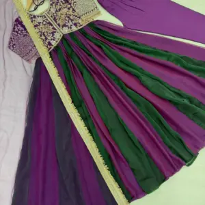 Silk Embroidered Gown Set