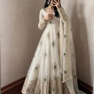 Fendy Silk Gown with Dupatta