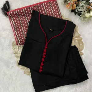 Rayon Kurti Pant Dupatta Set