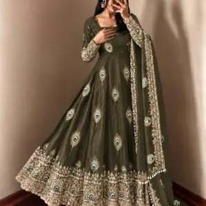 Fendy Silk Embroidered Gown