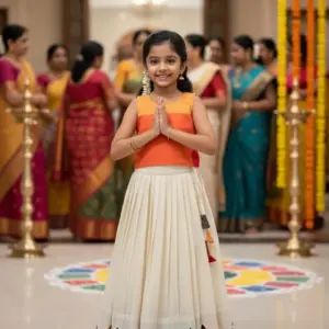 Pure Cotton Kanakambaram Petal Set Lehenga Choli