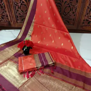 Soft Silk Saree with Blouse – Design 2