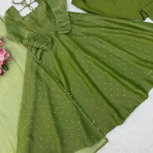 Designer Gown with Pent Set Elegant Ethnic Wear Crafted in Classy Tones with Premium Fabric