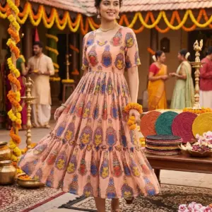 Summer Special Full Stitched Kalamkari Maxi Gown