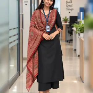 Cotton Ajrakh Print Kurta Set – Design 4