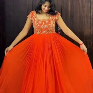 Top Trending Festival Collection. Beautiful Maggam Work Gown With Kalamkari Dupatta. A touch of glam