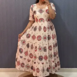 Most Trending Kalamkari Kolam Design Mull chanderi Maxi Gown