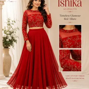 Georgette Embroidered Lehenga Set
