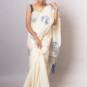 Cotton Embroidered Saree with Blouse – Design 2