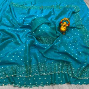 Most Ever Gorgeous Space Silk Saree With Attractive Blouse Piece