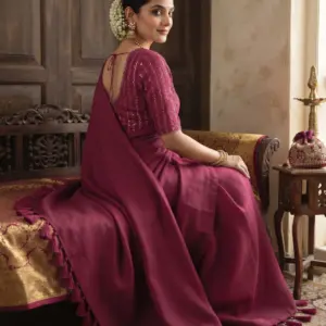 Elegant George Saree with Matching Blouse