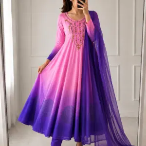 Chiffon Anarkali Gown Set