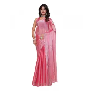 Women's Jimmy Choo Embellished Saree with Blouse – Pink