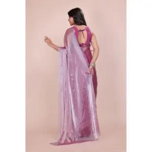 Women's Jimmy Choo Embellished Saree with Blouse – Magenta
