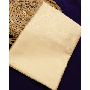 Women's Litchi Silk Printed Saree with Blouse – Gold