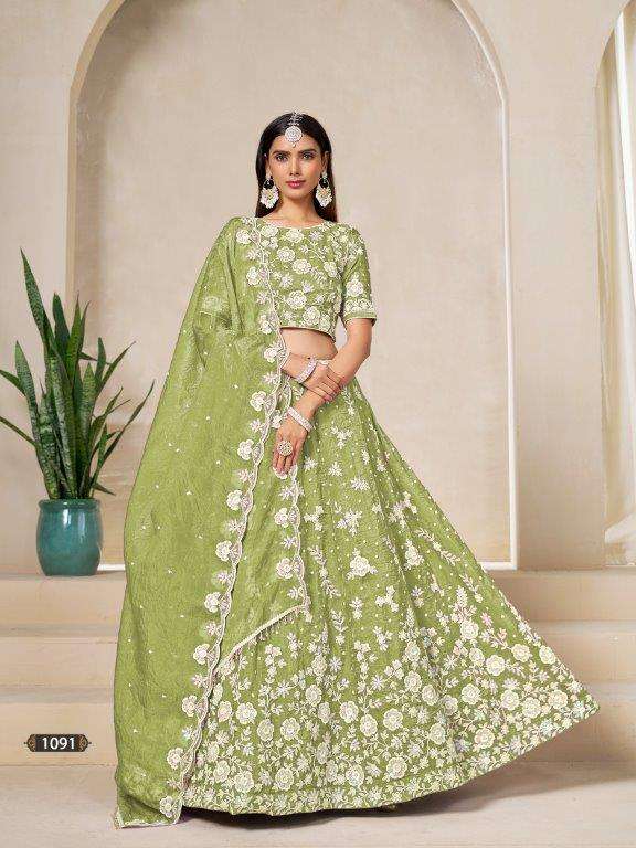Twisha Mehvish Vol-19 1091 Organza Lehenga