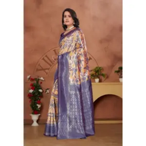 Women's Banarasi Silk Jaquard Woven Saree with Blouse – Orange