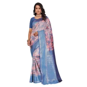 Women's Banarasi Silk Jaquard Woven Saree with Blouse – Pink