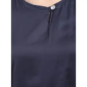 Generic Women's Casual Crepe Sleeveless Jump Suit (Navy Blue)