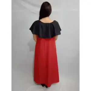 Generic Women's Casual Crepe Cape Sleeve Dress (Black)