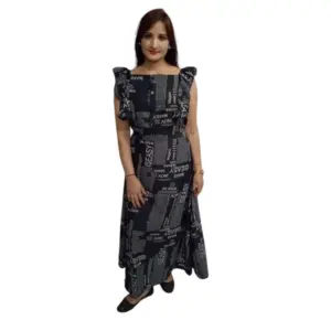 Generic Women's Casual Crepe Sleeveless Dress (Black)