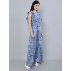Generic Women's Casual Crepe Sleeveless Dress (Grey)