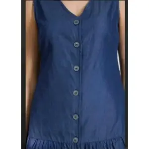 Generic Women's Casual Denim Sleeveless Dress (Blue)