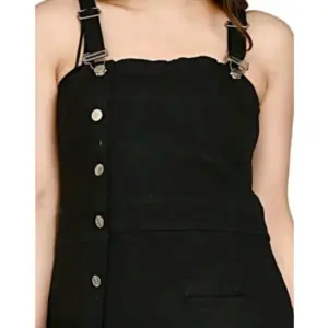 Generic Women's Casual Denim Sleeveless Dress (Black)