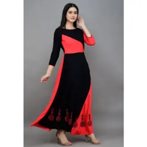 Generic Women's Casual Rayon 3-4th Sleeves Maxi Dress (Pink)